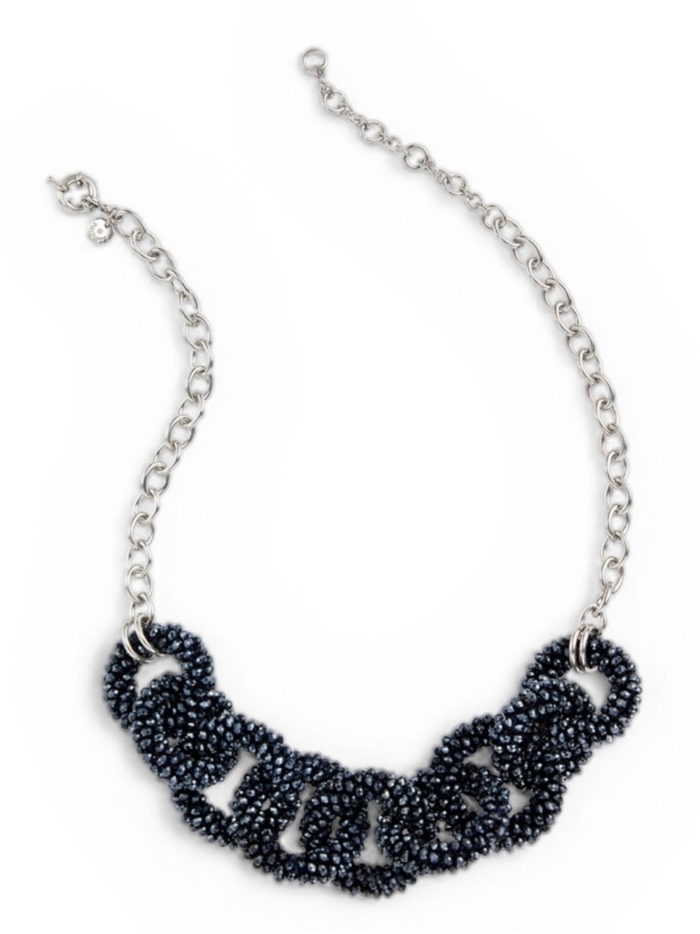Talbots Indigo Blue Faceted Bead Statement Necklace NWT 20” + 3” Ext - Picture 2 of 11